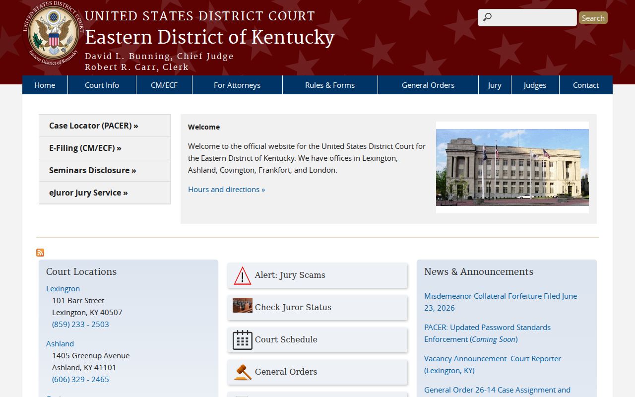 Floyd County federal court cases in the Eastern District of Kentucky