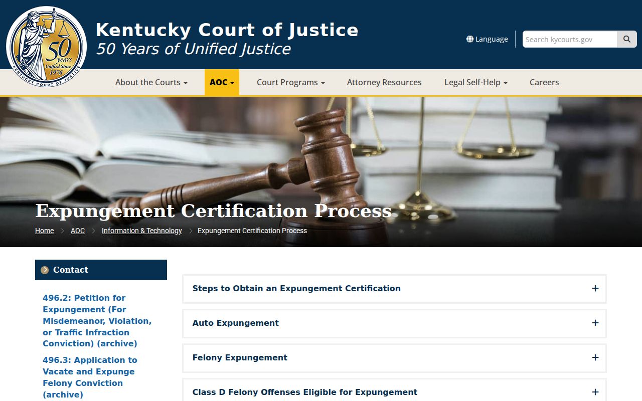Floyd County criminal record expungement certification process